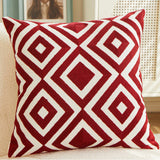Bold Geometric Embroidered Cushion Cover