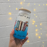 16Oz Frosted Book Lover Glass  Tumbler