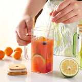 Square Glass Mug with Bamboo Lid & Glass Straw – 500 ml