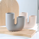 Modern Ceramic Vase with U-Shape Design