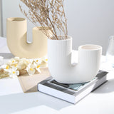 Modern Ceramic Vase with U-Shape Design