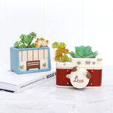 Set Of Three Retro Theme Succulent Pot