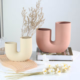 Modern Ceramic Vase with U-Shape Design