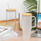 40oz Glass Tumbler – Frosted & Clear Finish