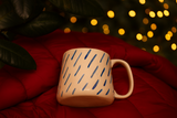 Handmade Ceramic Mug with Blue Stroke Design – 11oz