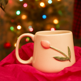 Handmade Ceramic Mug with Tulip Design – 11oz