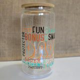 16oz Glass Tumbler - Dad Word Art Design