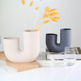 Modern Ceramic Vase with U-Shape Design