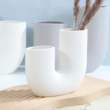 Modern Ceramic Vase with U-Shape Design