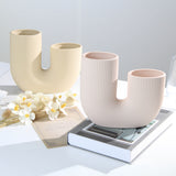 Modern Ceramic Vase with U-Shape Design