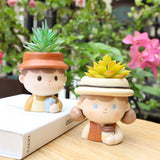 Boy with Hat Succulent Planter