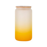 16oz Frosted Glass Cups with Bamboo Lid & Straw