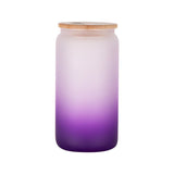 16oz Frosted Glass Cups with Bamboo Lid & Straw